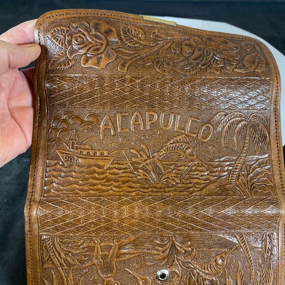 Rare, Vintage Hand Tooled, Mexican Wallet, Made in Mexico, - Picture 6 of 7
